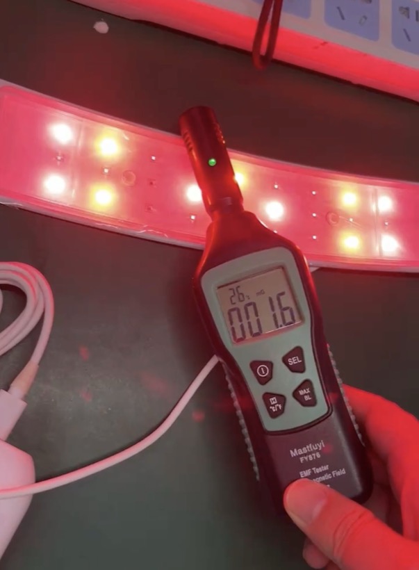 EMF meter reading at the ThyRed LEDs